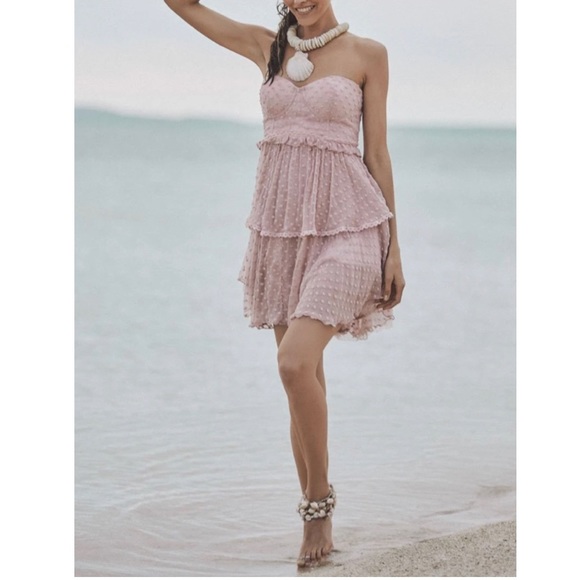 NWT Spell Mira Bustier RaRa Dress Rose - Picture 4 of 16